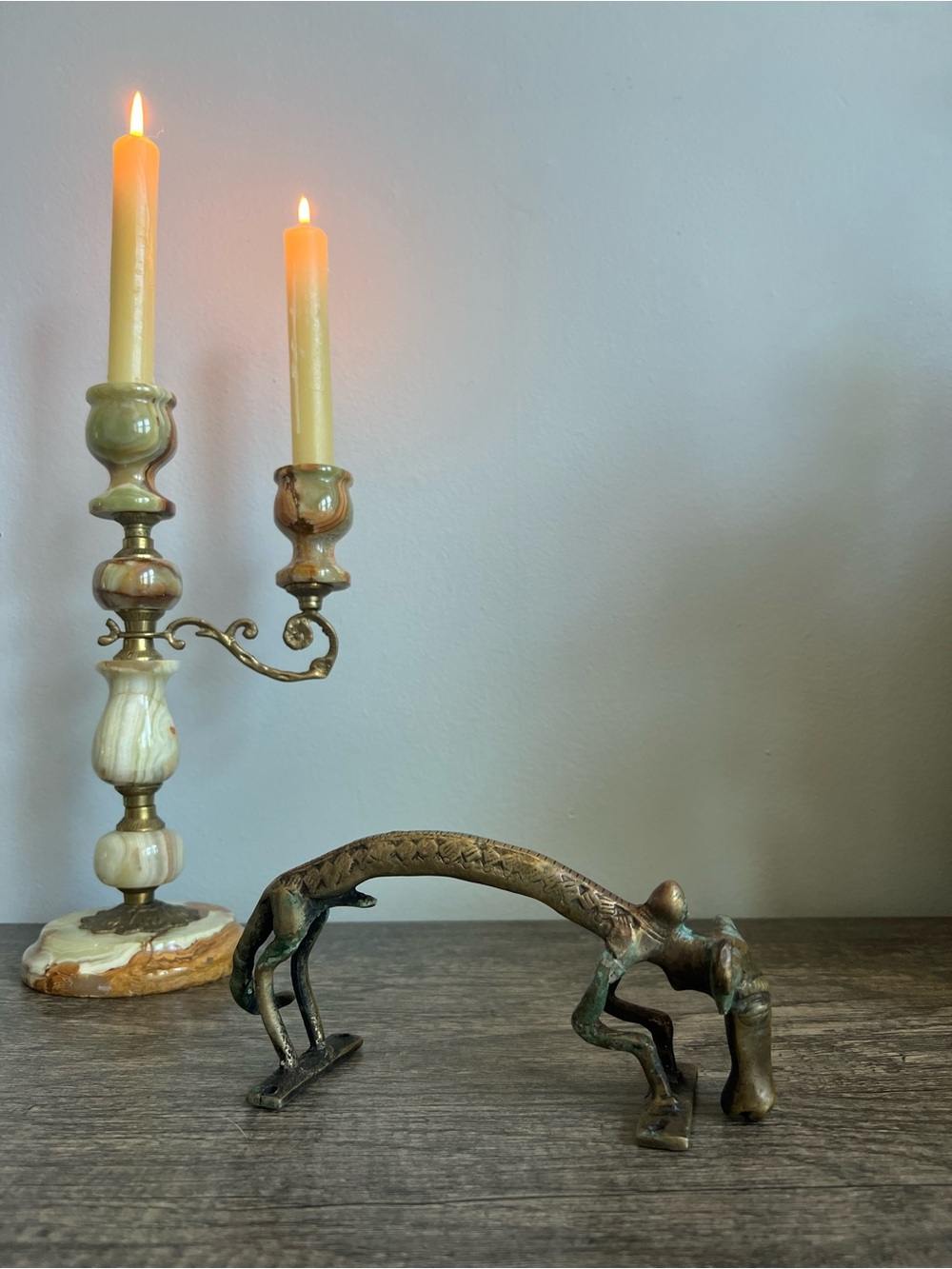 Vintage Ornate Brass Bull Door Pull